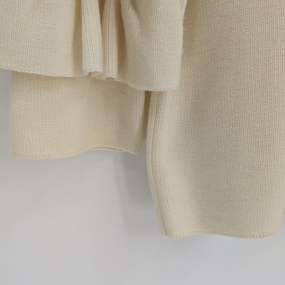 J. McLaughlin Cream Wool Tiered Sleeve Sweater - Picture 5 of 8